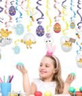 Mocossmy Easter Hanging Swirl Decorations