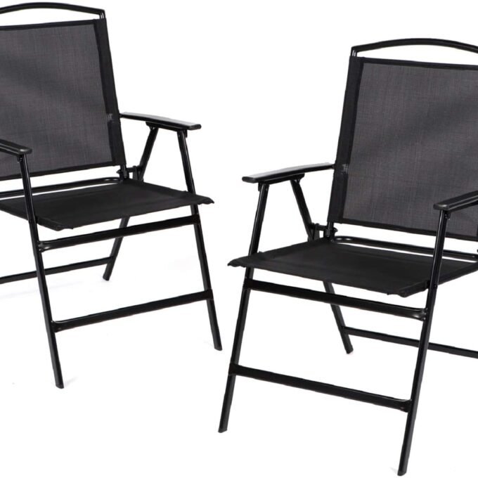 Bylring Patio Folding Sling Dining Chairs