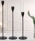 DEVI Matte Black Candlestick Holders (3 pcs)