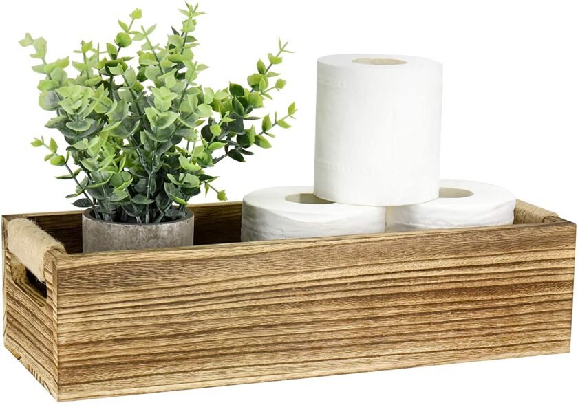 Bathroom Decor Box Toilet Paper Holder Wood